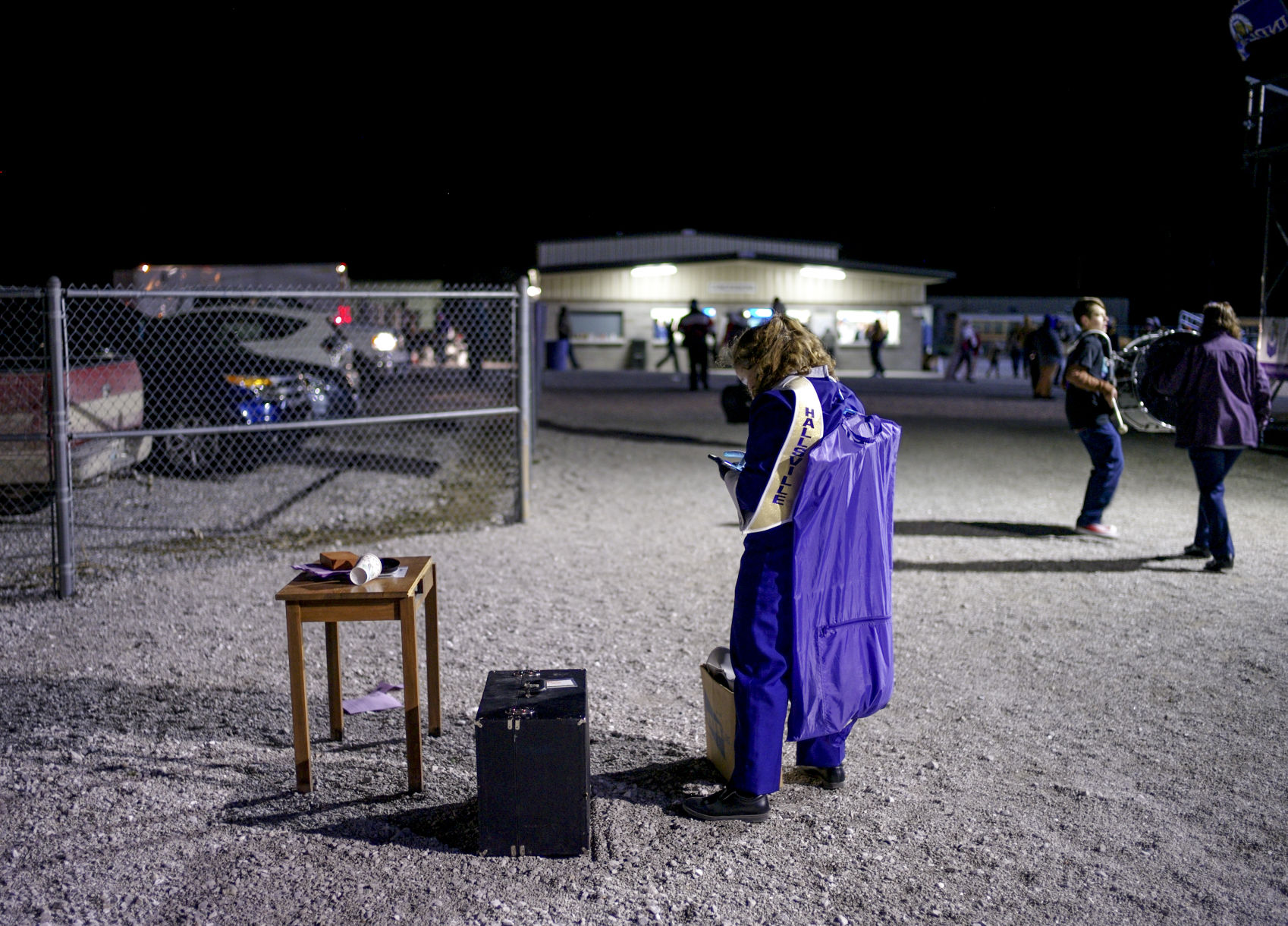 Hallsville band member Jenna Crowder stands